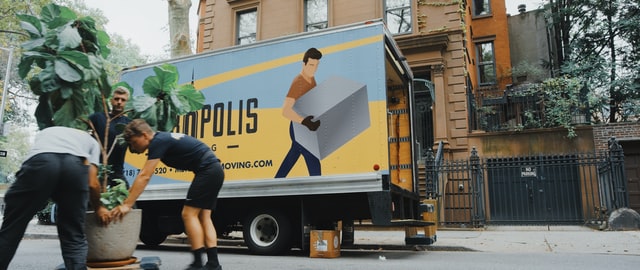 People loading a moving truck